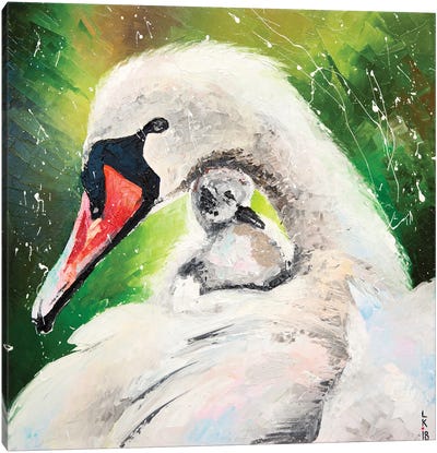 Mother's Care Canvas Art Print - Swan Art