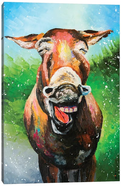 Can Animals Smile? Canvas Art Print - Donkey Art