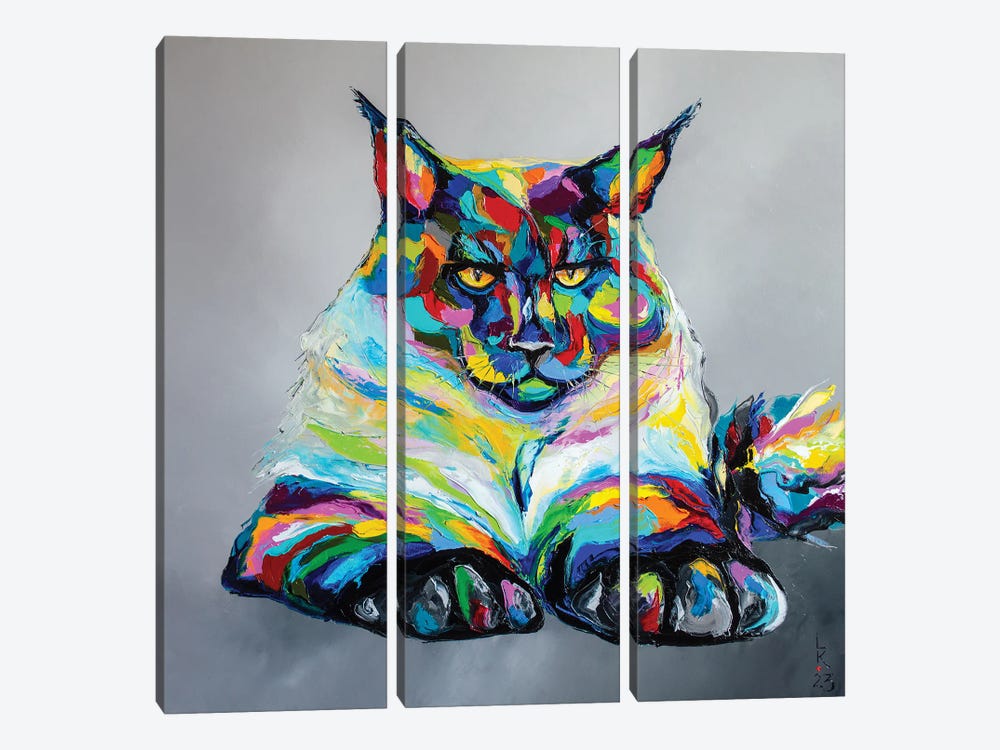 Serious Maine Coon by KuptsovaArt 3-piece Canvas Wall Art
