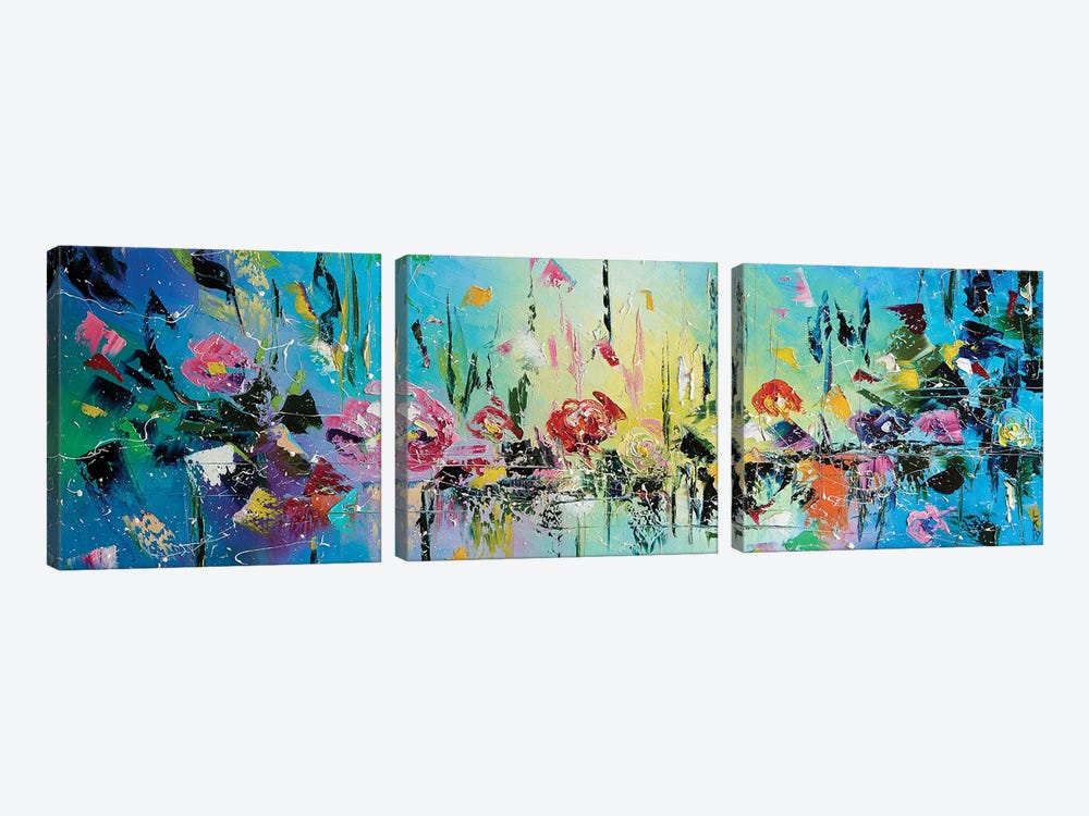 Melody Of Flowers by KuptsovaArt 3-piece Canvas Wall Art