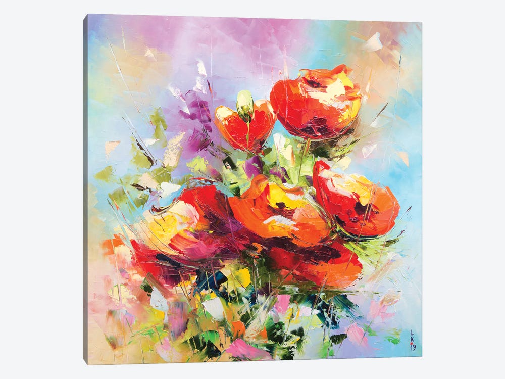 Red Poppies by KuptsovaArt 1-piece Canvas Print