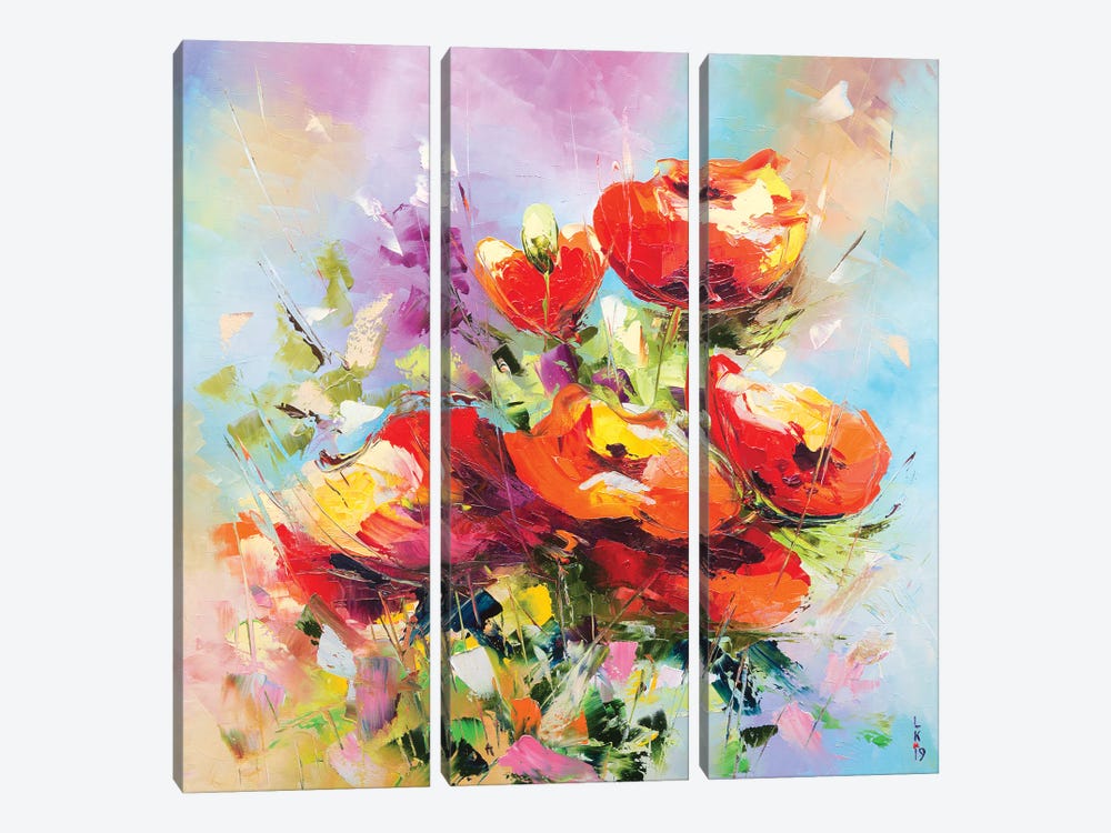 Red Poppies by KuptsovaArt 3-piece Canvas Print