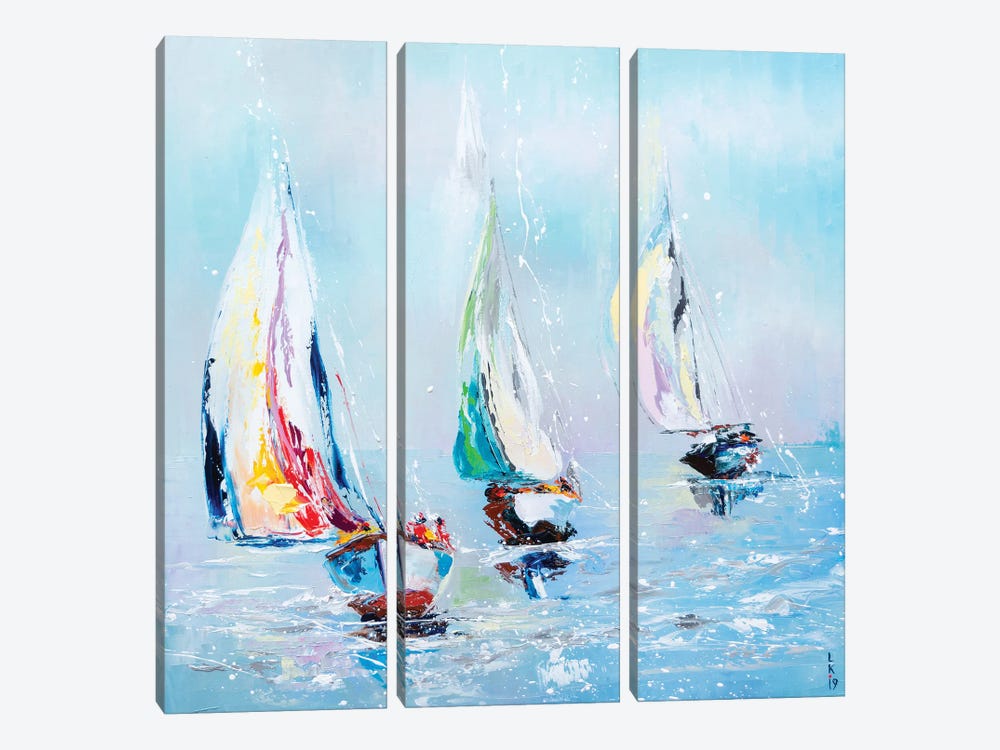 Sailing by KuptsovaArt 3-piece Canvas Print