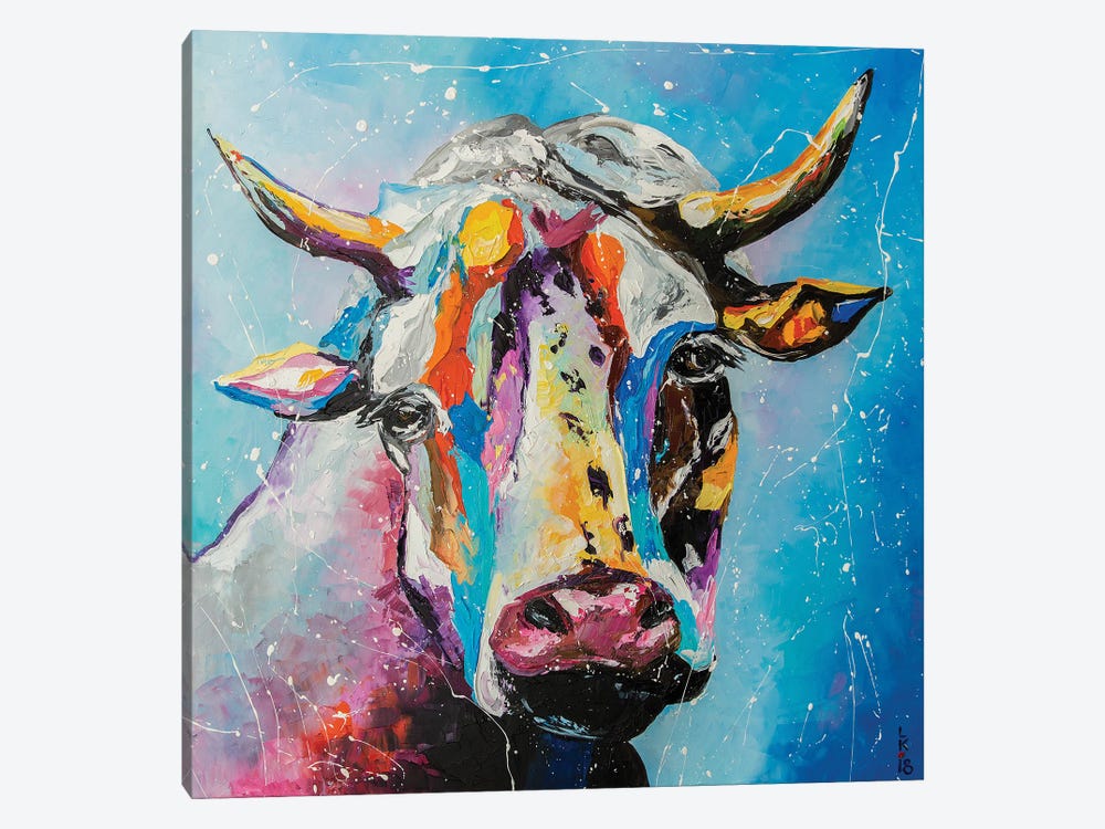 Colorful Cow by KuptsovaArt 1-piece Canvas Print