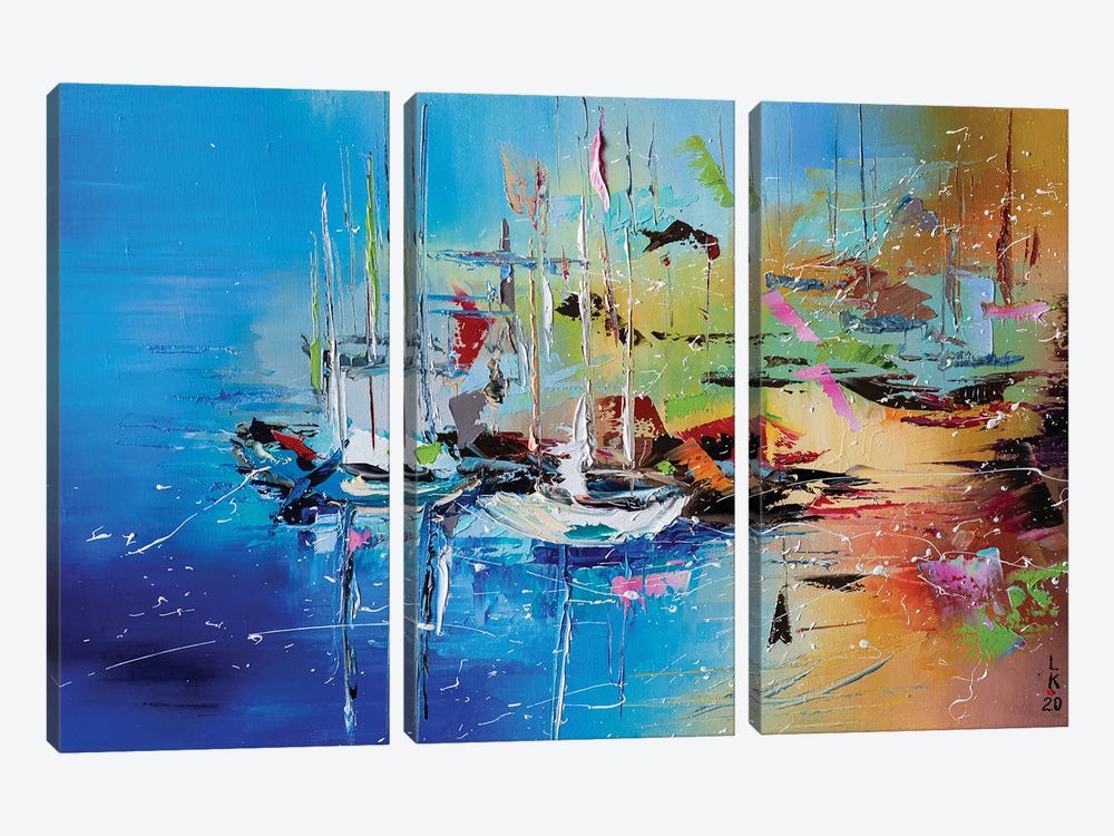 Boats On The Shore by KuptsovaArt 3-piece Canvas Artwork