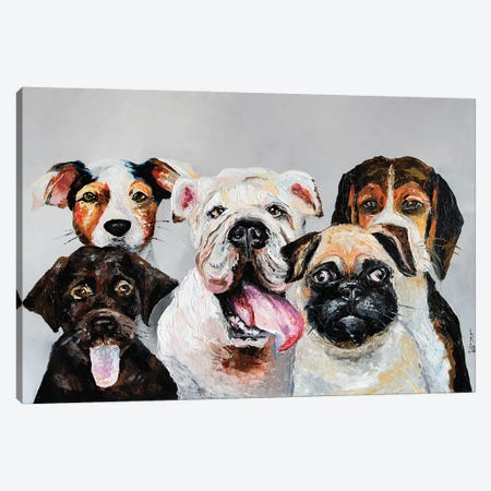 Company Of Dogs Canvas Print #KPV422} by KuptsovaArt Art Print