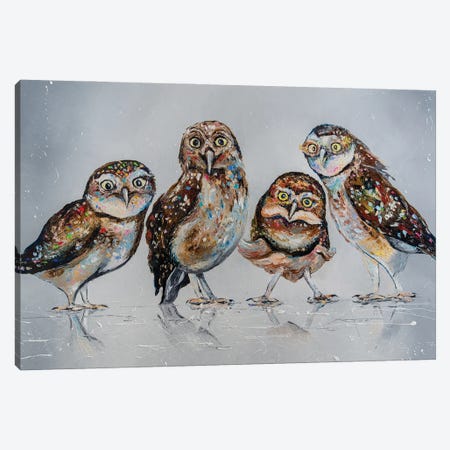 Company Of Owls Canvas Print #KPV42} by KuptsovaArt Canvas Print