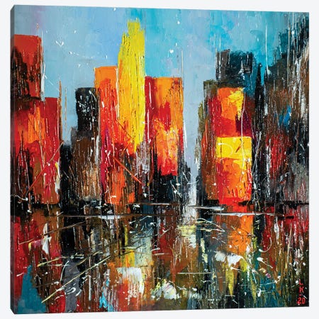 Hot Day In The City Canvas Print #KPV430} by KuptsovaArt Canvas Wall Art