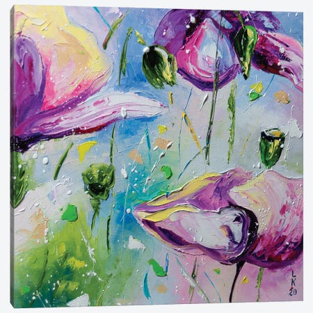 Purple Poppies II Canvas Print #KPV434} by KuptsovaArt Art Print
