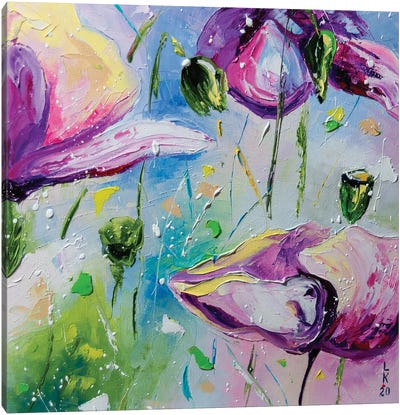 Purple Poppies II Canvas Art Print - KuptsovaArt