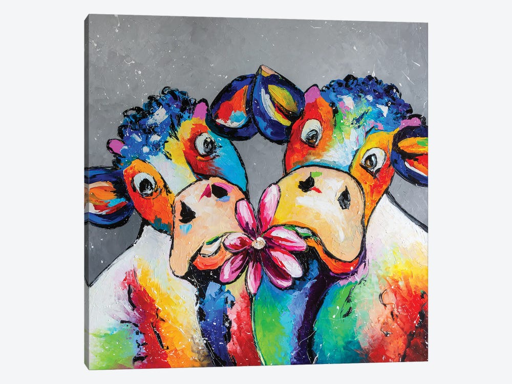 Cows Date by KuptsovaArt 1-piece Canvas Art