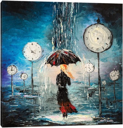 Time Is Running Canvas Art Print - Umbrella Art
