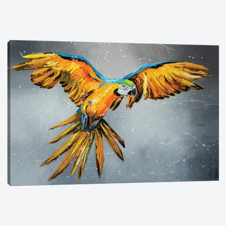 Yellow Parrot Canvas Print #KPV444} by KuptsovaArt Canvas Artwork