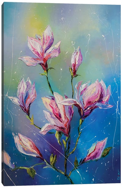 Blooming Magnolia II Canvas Art Print - KuptsovaArt