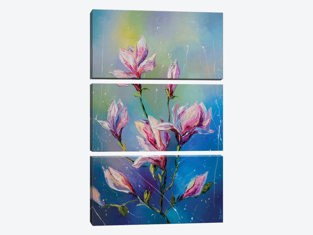 Blooming Magnolia II by KuptsovaArt 3-piece Canvas Art Print