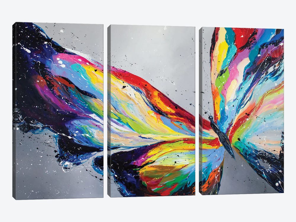 Bright Butterfly by KuptsovaArt 3-piece Canvas Art Print