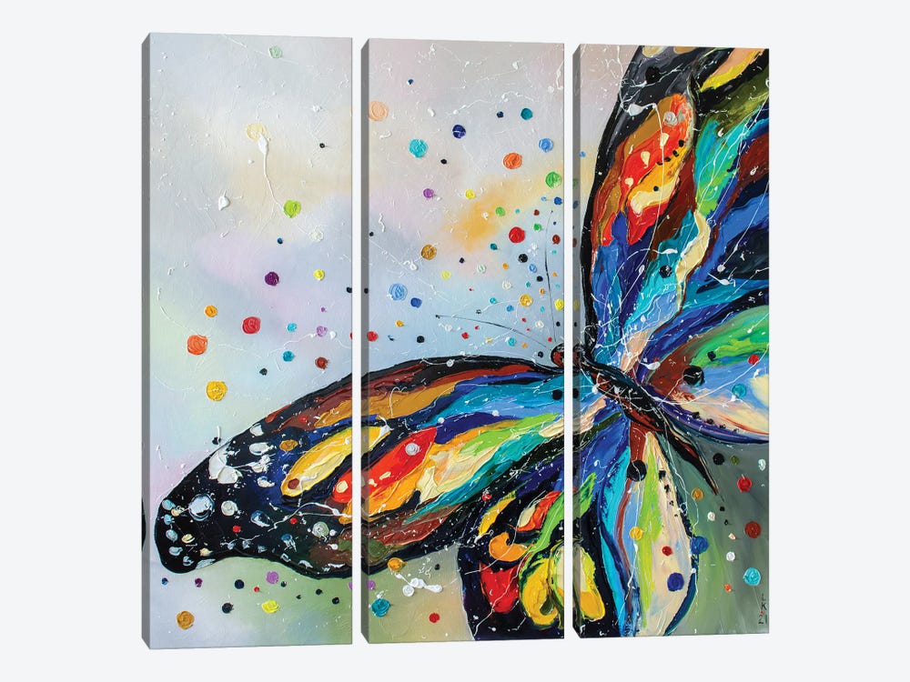 Bright Butterfly II by KuptsovaArt 3-piece Canvas Wall Art