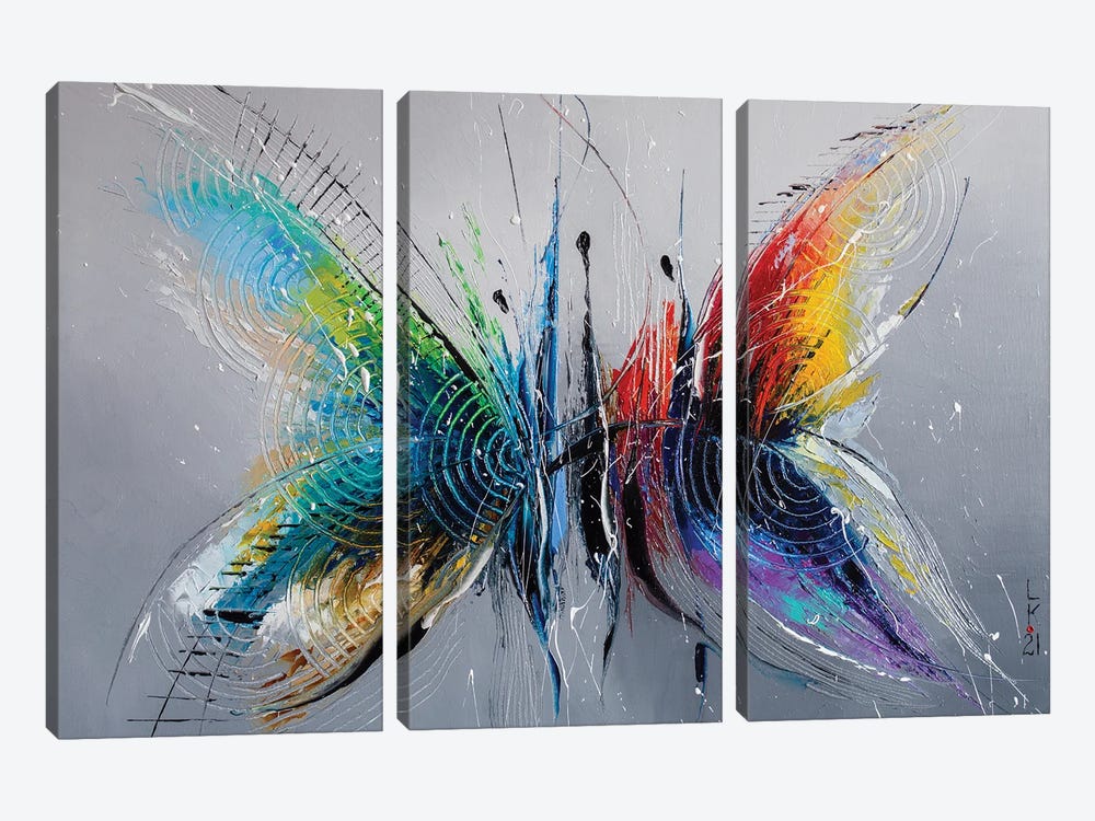Whisper Butterflies by KuptsovaArt 3-piece Canvas Art Print
