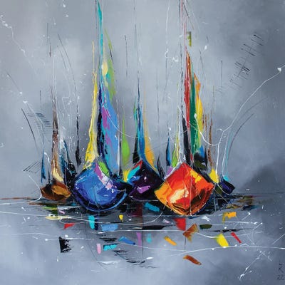 Colorful Boats by KuptsovaArt canvas print