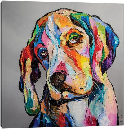 Dog Philosopher Canvas Art Print - KuptsovaArt