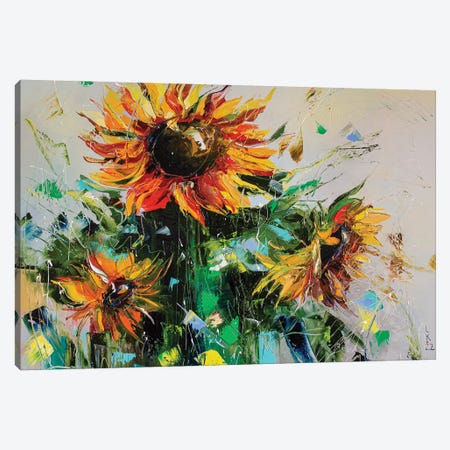 Sunflowers Trio Canvas Print #KPV481} by KuptsovaArt Canvas Print