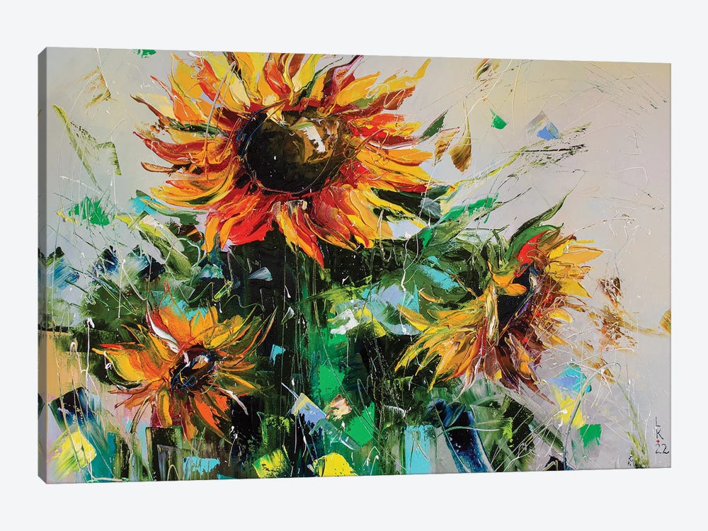 Sunflowers Trio by KuptsovaArt 1-piece Canvas Art