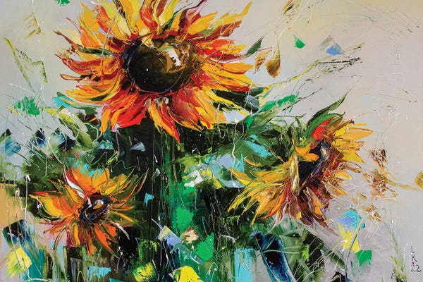 Artists From Ukraine: Sunflowers Trio by KuptsovaArt