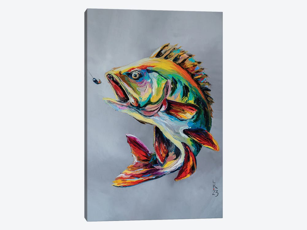 Hungry Perch by KuptsovaArt 1-piece Canvas Art Print