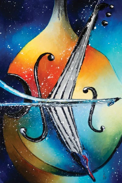 Double Bass by KuptsovaArt canvas print