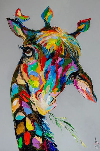 I Am A Shy Giraffe by KuptsovaArt canvas print