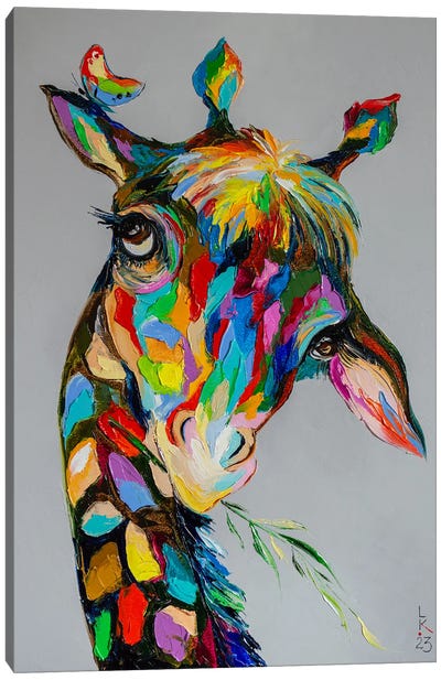 I Am A Shy Giraffe Canvas Art Print - KuptsovaArt