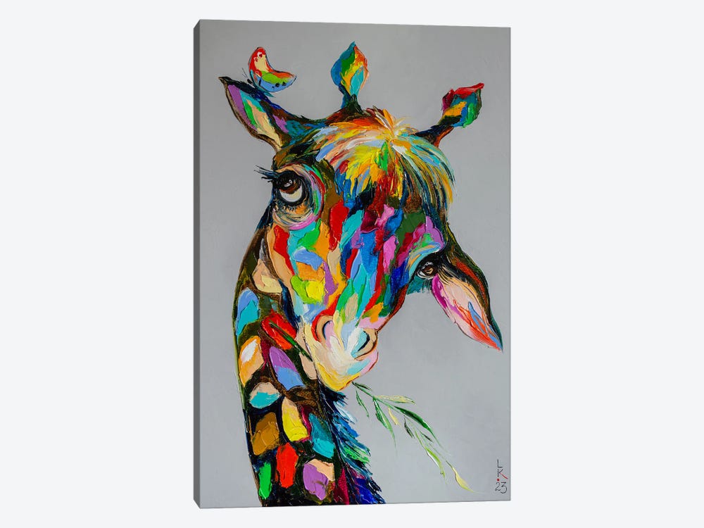 I Am A Shy Giraffe by KuptsovaArt 1-piece Canvas Artwork