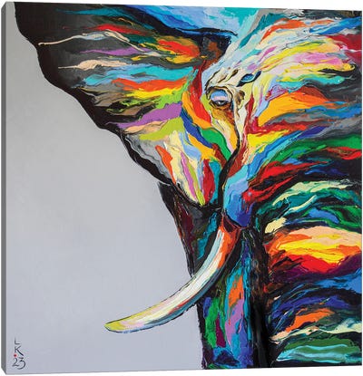 Wise Elephant Canvas Art Print - KuptsovaArt