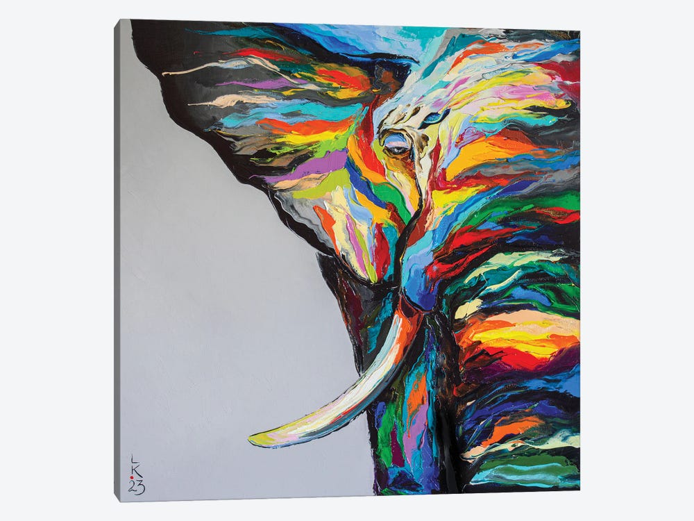 Wise Elephant by KuptsovaArt 1-piece Canvas Artwork