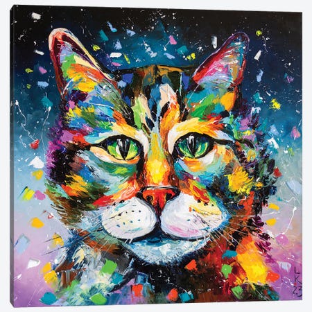 Colorful Cat Canvas Print #KPV505} by KuptsovaArt Canvas Art Print