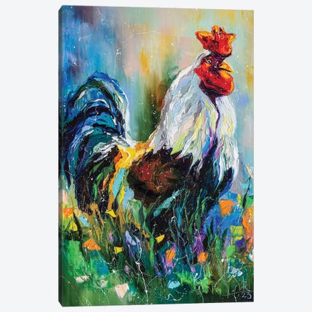 Cute Rooster Canvas Print #KPV506} by KuptsovaArt Canvas Print