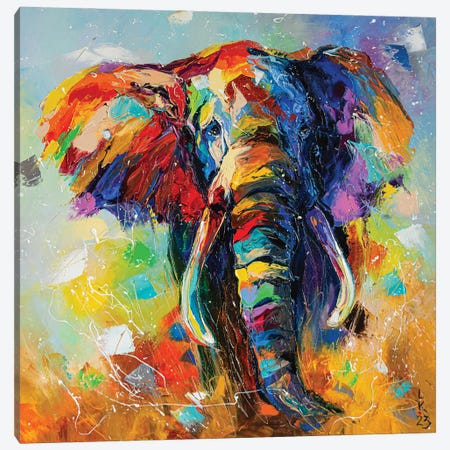 Walking Elephant Canvas Print #KPV507} by KuptsovaArt Canvas Print