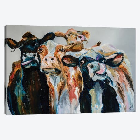 Cows' Party Canvas Print #KPV509} by KuptsovaArt Canvas Wall Art