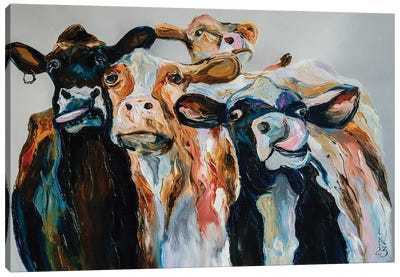 Cows' Party Canvas Art Print - KuptsovaArt