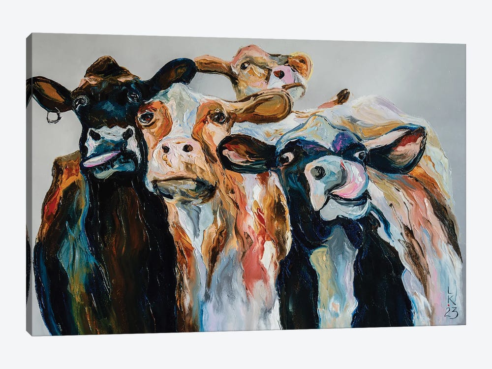 Cows' Party by KuptsovaArt 1-piece Art Print