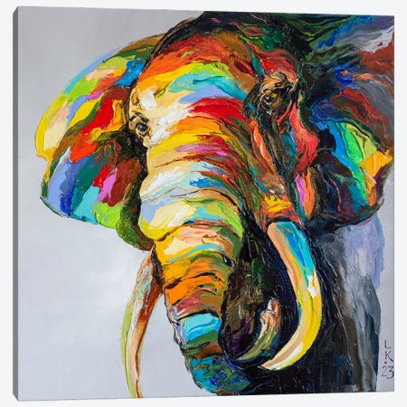 Elephant Look Canvas Print #KPV527} by KuptsovaArt Canvas Art Print