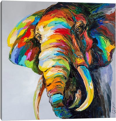 Elephant Look Canvas Art Print - KuptsovaArt
