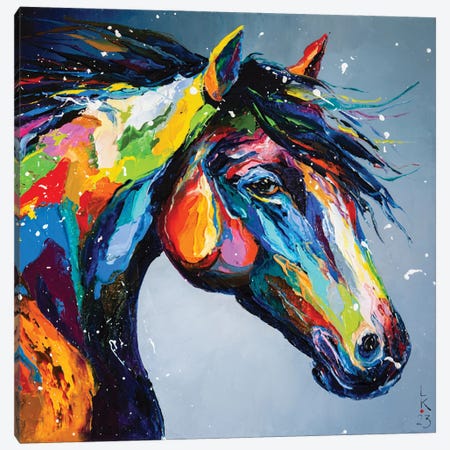 Colorful Horse Canvas Print #KPV528} by KuptsovaArt Canvas Art