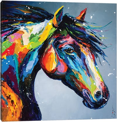 Colorful Horse Canvas Art Print - KuptsovaArt