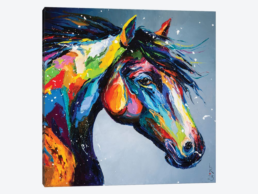 Colorful Horse by KuptsovaArt 1-piece Canvas Artwork