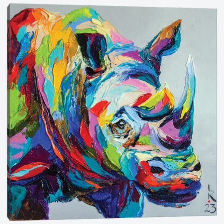 Colored Rhinoceros Canvas Print #KPV535} by KuptsovaArt Canvas Art