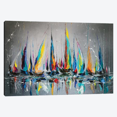 Colorful Yachts Canvas Print #KPV549} by KuptsovaArt Canvas Wall Art