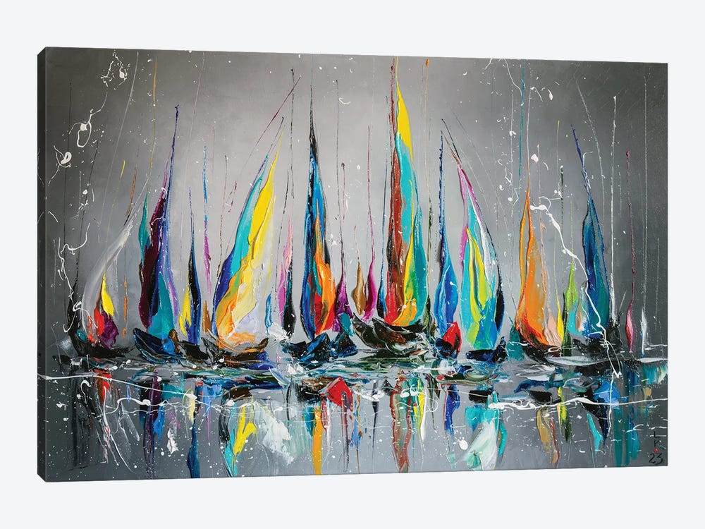 Colorful Yachts by KuptsovaArt 1-piece Art Print
