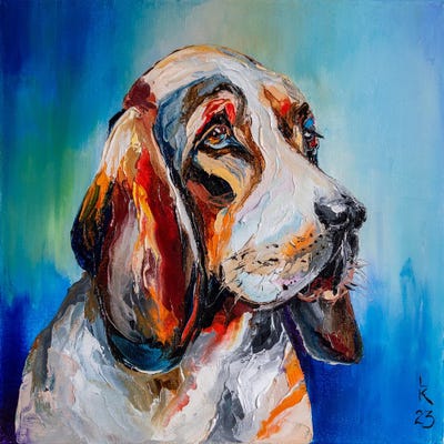 Sad Beagle by KuptsovaArt metal wall art