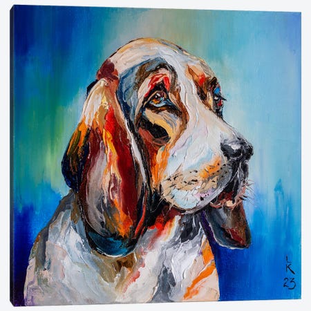 Sad Beagle Canvas Print #KPV554} by KuptsovaArt Canvas Wall Art